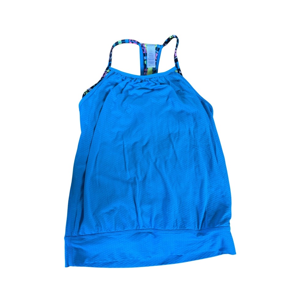 Ivivva Lululemon Girls Blue Racerback Tank Top with Built-in Bra Size 10